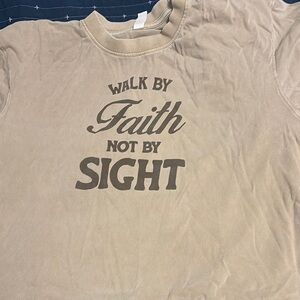 Tan Graphic Tee with Inspirational Quote